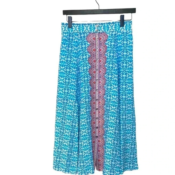 nanette lepore 100%  silk resort /summer skirt w deep slits at the front & back - Picture 1 of 8